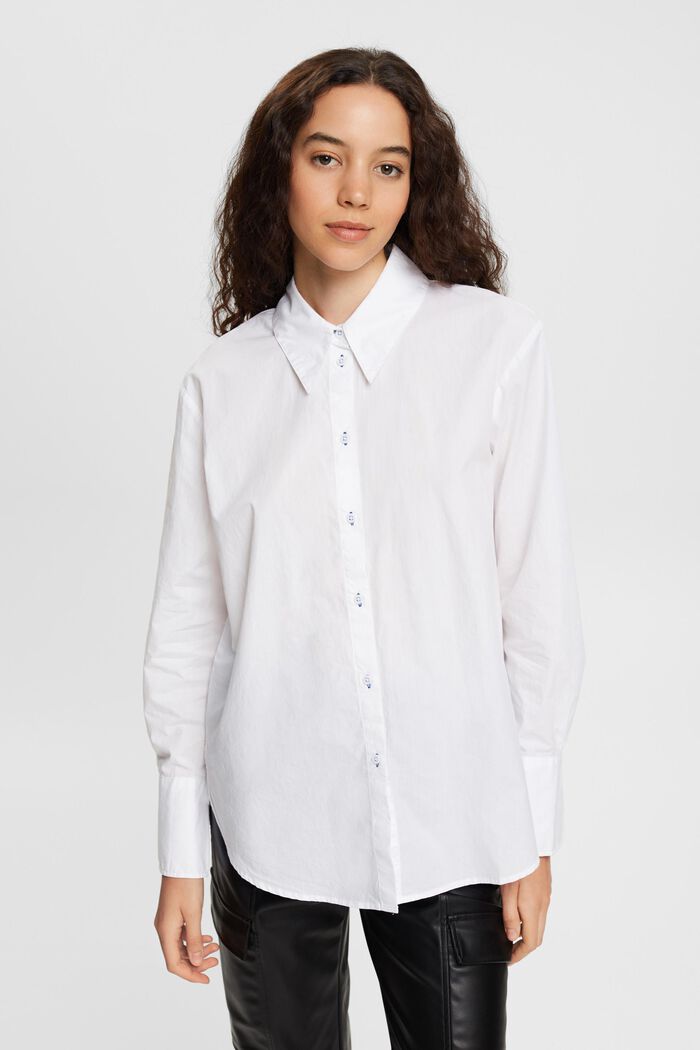 T-Shirt in Hemdblusen-Optik, WHITE, detail image number 1