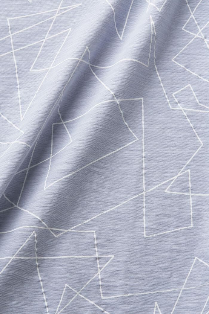 Baumwoll-T-Shirt mit V-Ausschnitt und Print, LIGHT BLUE LAVENDER, detail image number 5