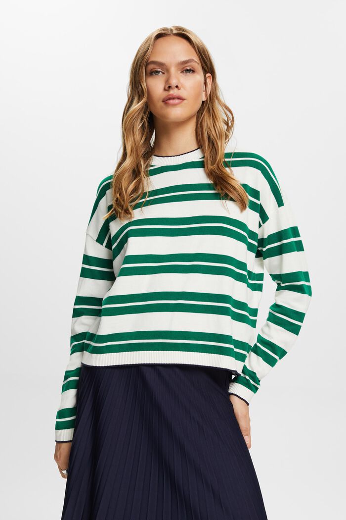 Oversize Pullover, 100 % Baumwolle, NEW DARK GREEN, detail image number 0