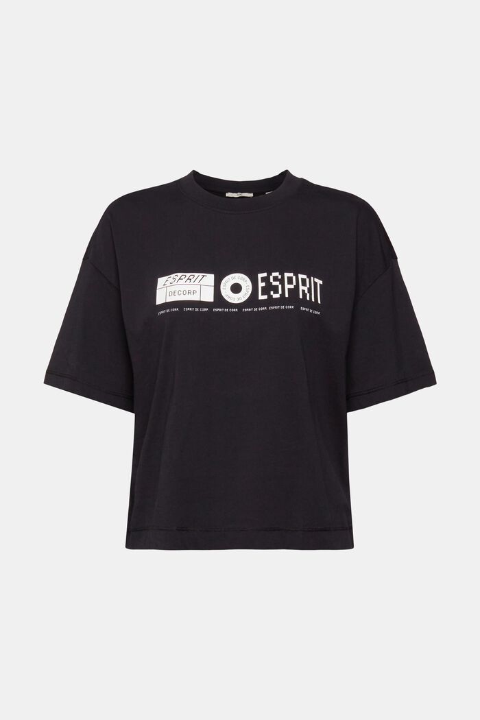 T-Shirt mit Print auf Vorder- und Rückenteil, BLACK, detail image number 6