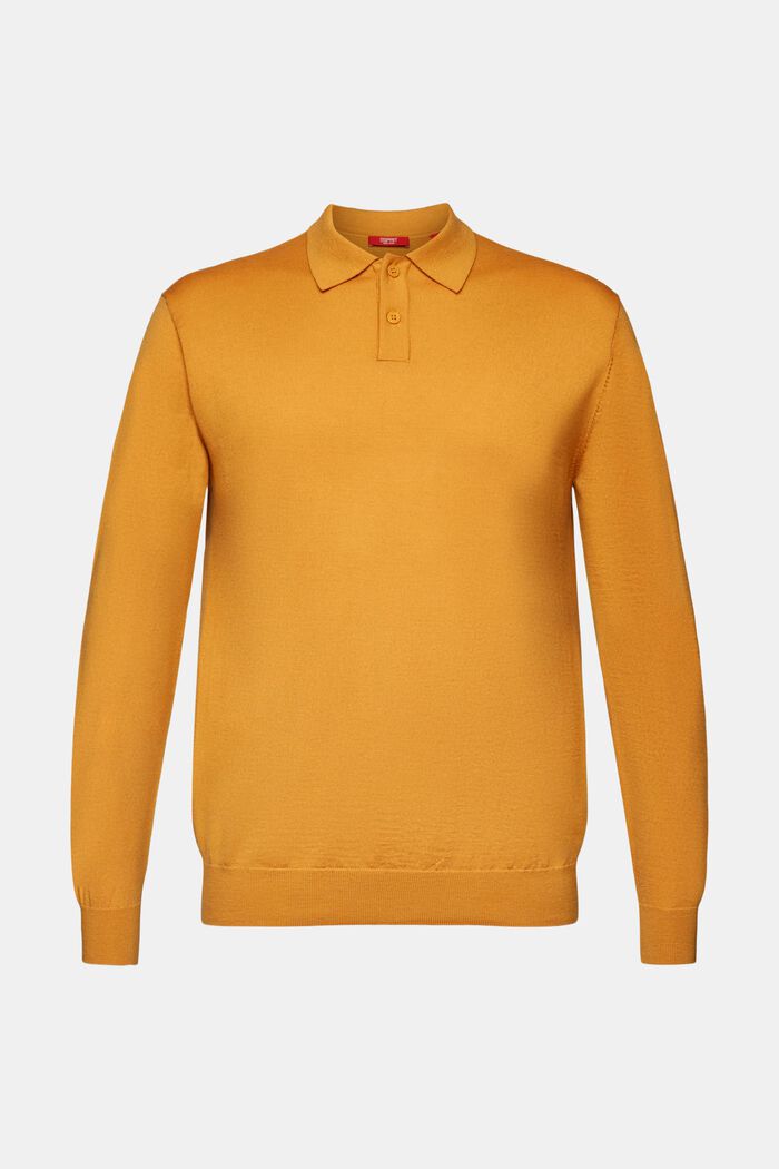 Wollpullover im Polo-Stil, HONEY YELLOW, detail image number 6
