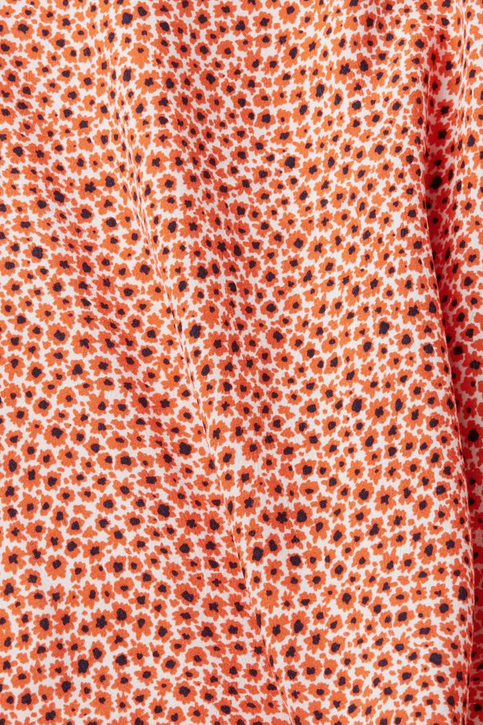 Florale Bluse mit V-Ausschnitt, ORANGE RED, detail image number 5