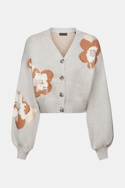 Cardigan mit floralem Jacquard-Muster