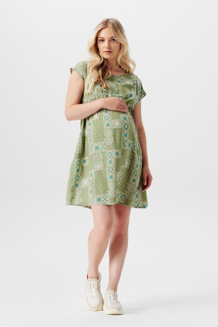 Bedrucktes Kleid mit Stillfunktion, REAL OLIVE, detail image number 0