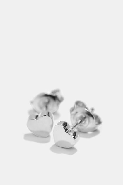 Herzförmige Ohrstecker, aus Sterling Silber