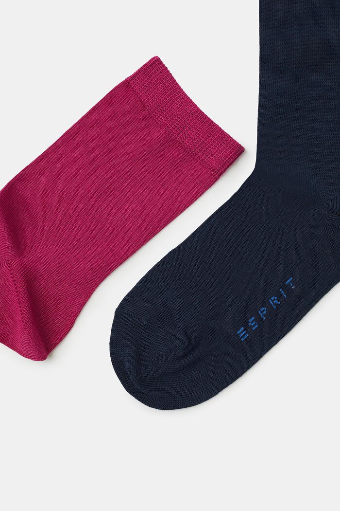 5er-Pack einfarbige Socken, BLUE/GREY/BERRY, detail image number 1