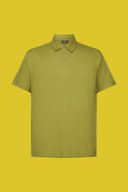 Jersey Poloshirt, Baumwolle-Leinen-Mix