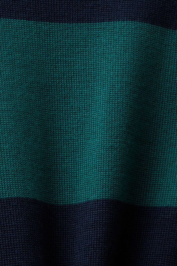 Gestreifter Wollpullover im nahtlosen Design, DARK BLUE, detail image number 6