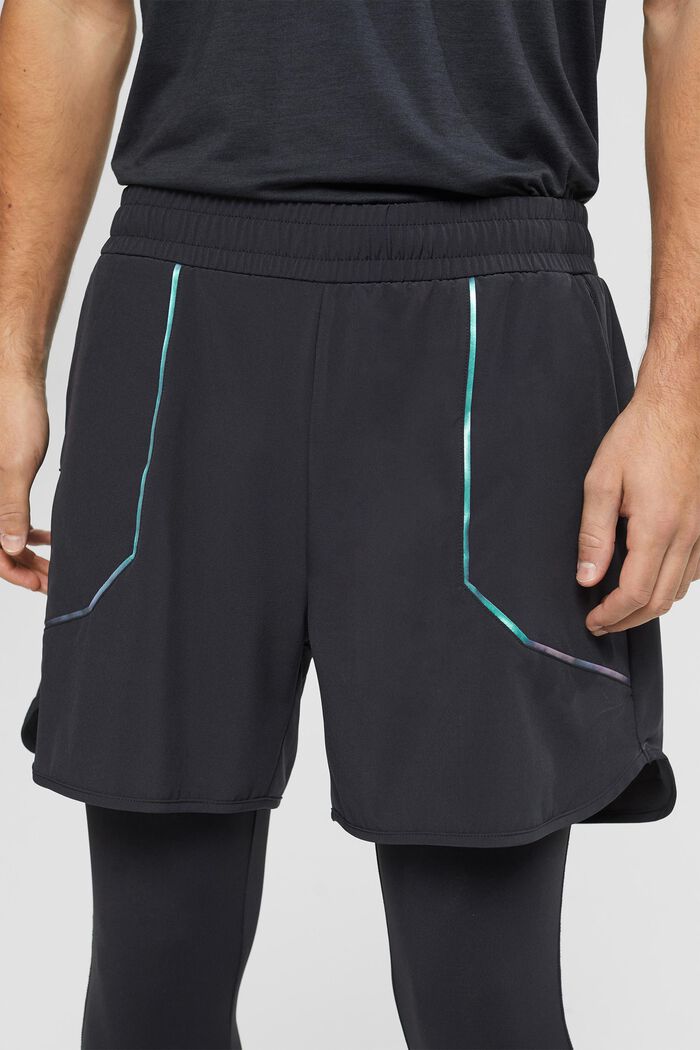 2-in-1 Shorts mit Strumpfhose, E-DRY, BLACK, detail image number 2