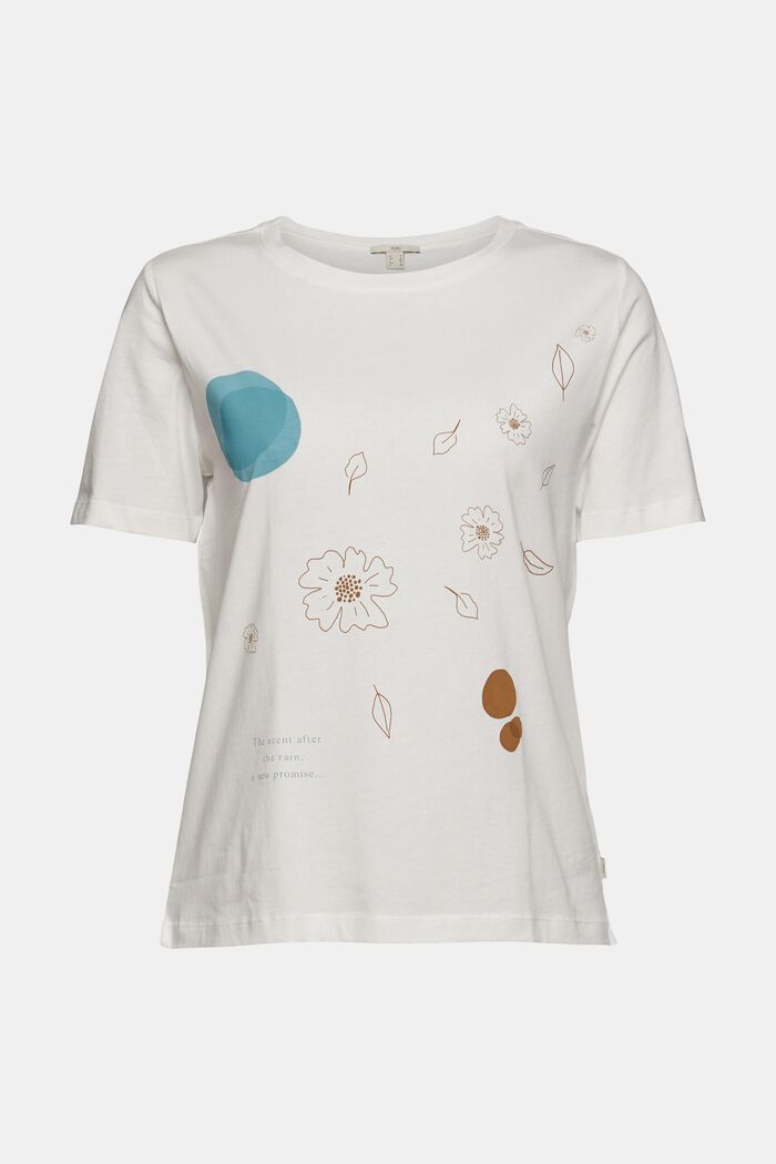 T-Shirt mit Print aus 100% Bio-Baumwolle, OFF WHITE, detail image number 6