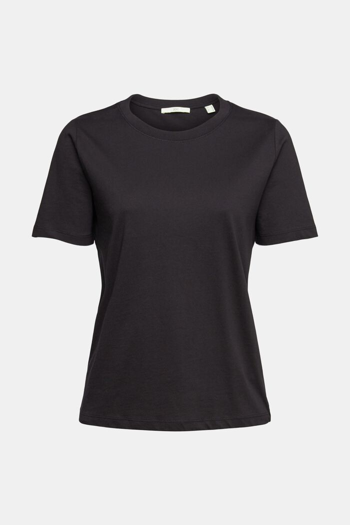 Unifarbenes T-Shirt, BLACK, detail image number 2