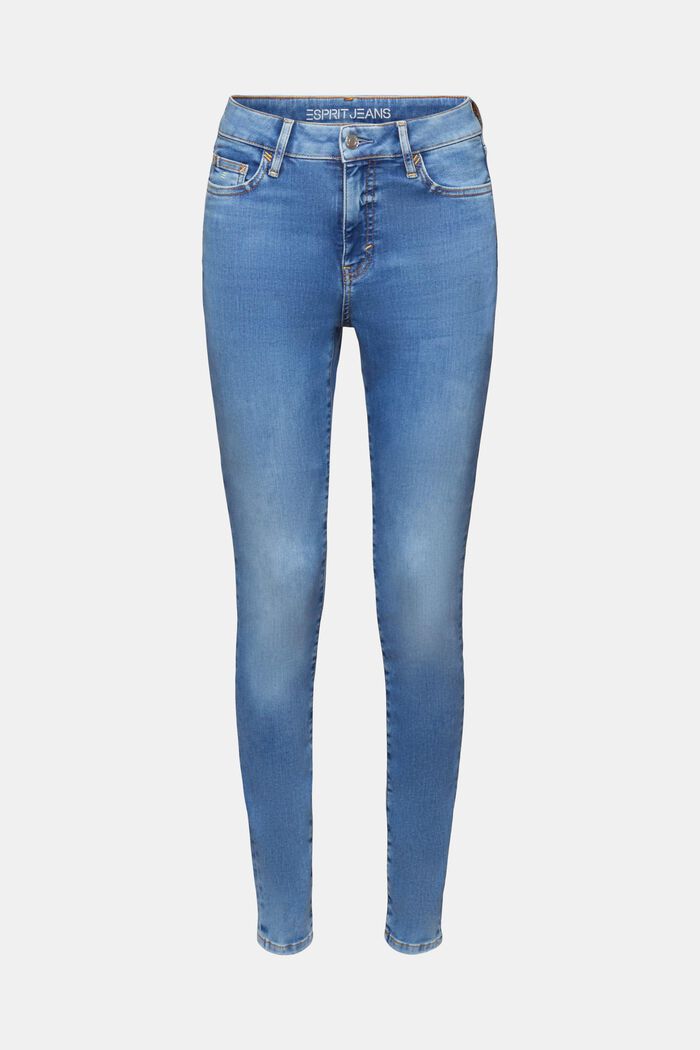 Skinny Jeans mit hohem Bund, BLUE LIGHT WASHED, detail image number 6