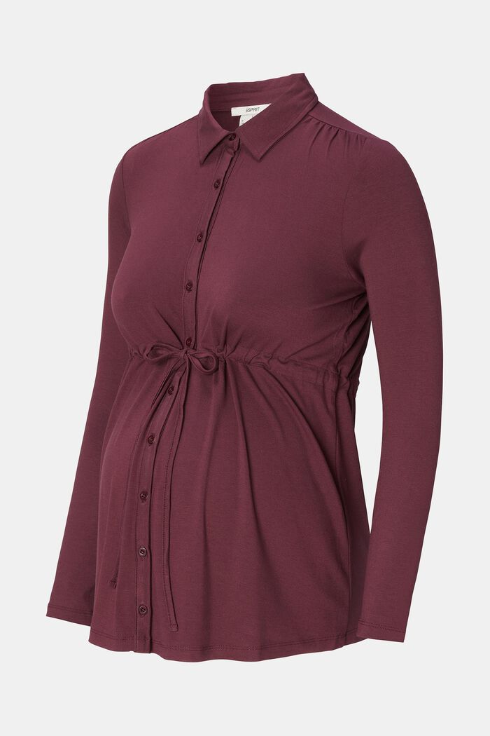 Blouses knitted, PLUM BROWN, overview