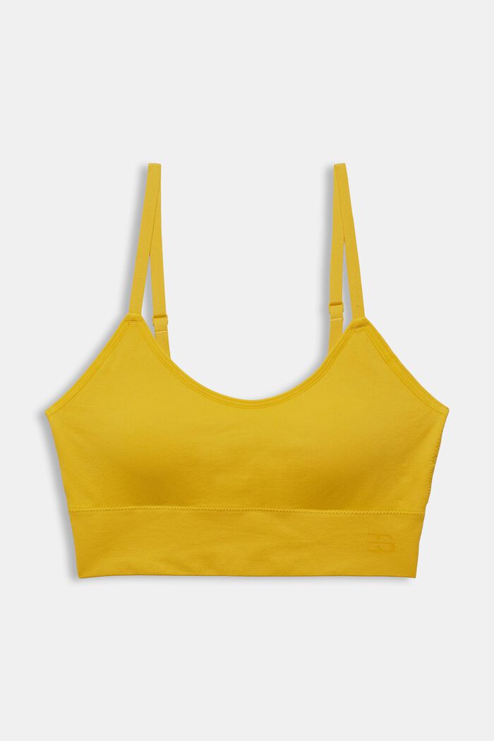 Recycelt: wattiertes Bustier, LIME YELLOW, overview