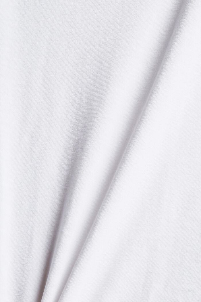 T-Shirt mit V-Ausschnitt, WHITE, detail image number 4