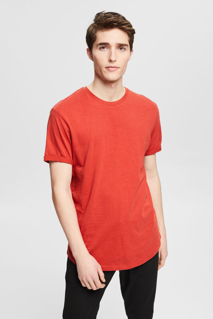 T-Shirt aus 100& Baumwolle, RED ORANGE, detail image number 0