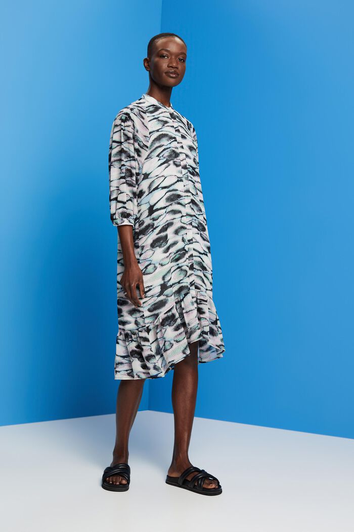 Recycelt: Midi-Kleid aus Chiffon, EMERALD GREEN, detail image number 4