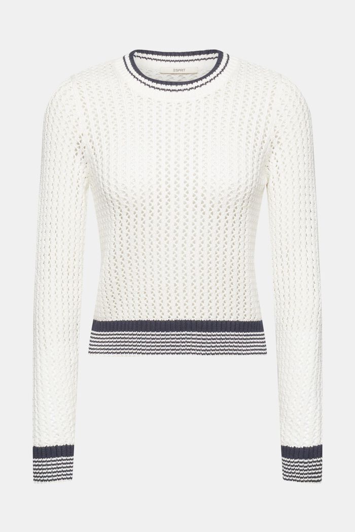 Strukturierter Pullover aus Bio-Baumwolle, OFF WHITE, detail image number 6