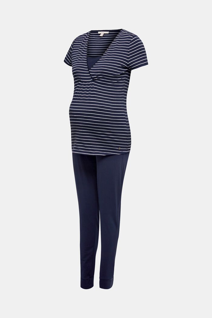 Jersey-Stretch-Pyjama mit Stillfunktion, NIGHT BLUE, detail image number 4