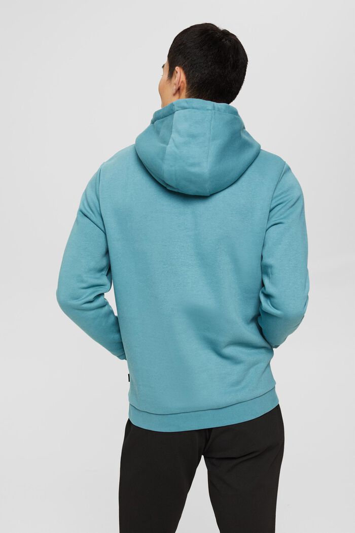 Hoodie mit Logo-Patch, Baumwoll-Mix, TURQUOISE, detail image number 3