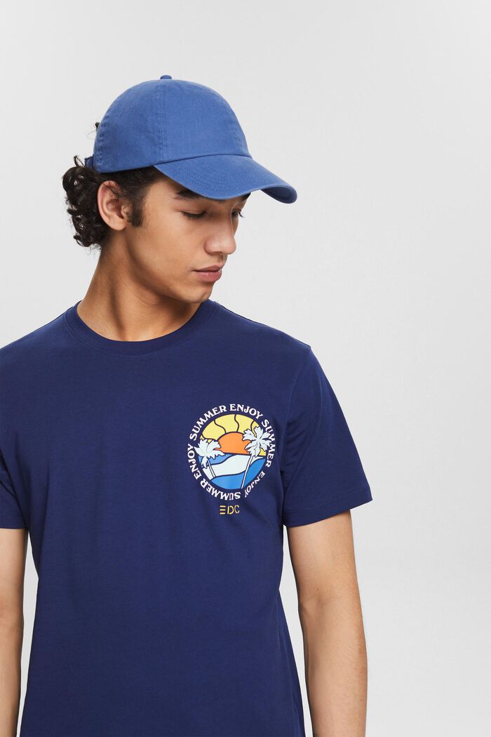 Jersey-T-Shirt mit Print, DARK BLUE, detail image number 5