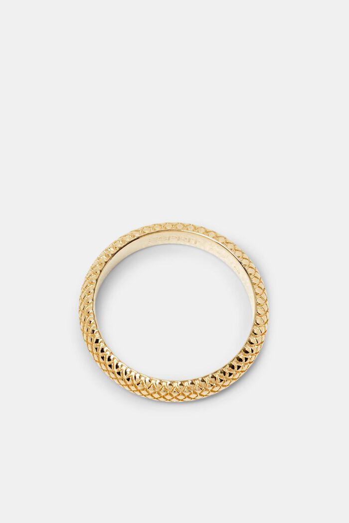 Strukturierter Ring aus Sterlingsilber, GOLD, detail image number 0