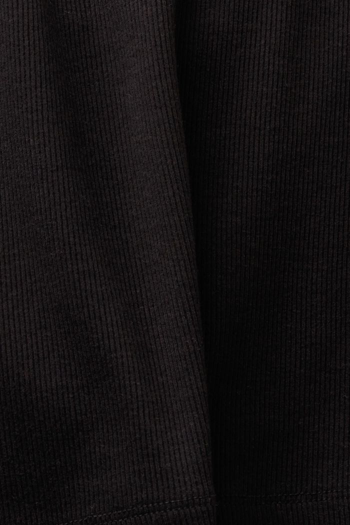 Geripptes, schulterfreies T-Shirt, BLACK, detail image number 5