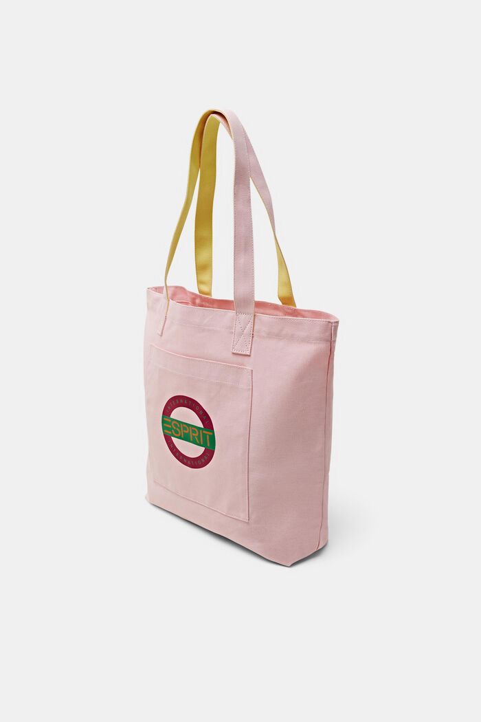 Tote Bag aus Baumwolle mit Logodesign, PASTEL PINK, detail image number 2