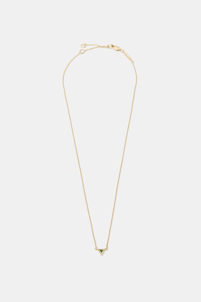 Halskette mit Dreieck und Glasstein, GOLD, detail image number 0