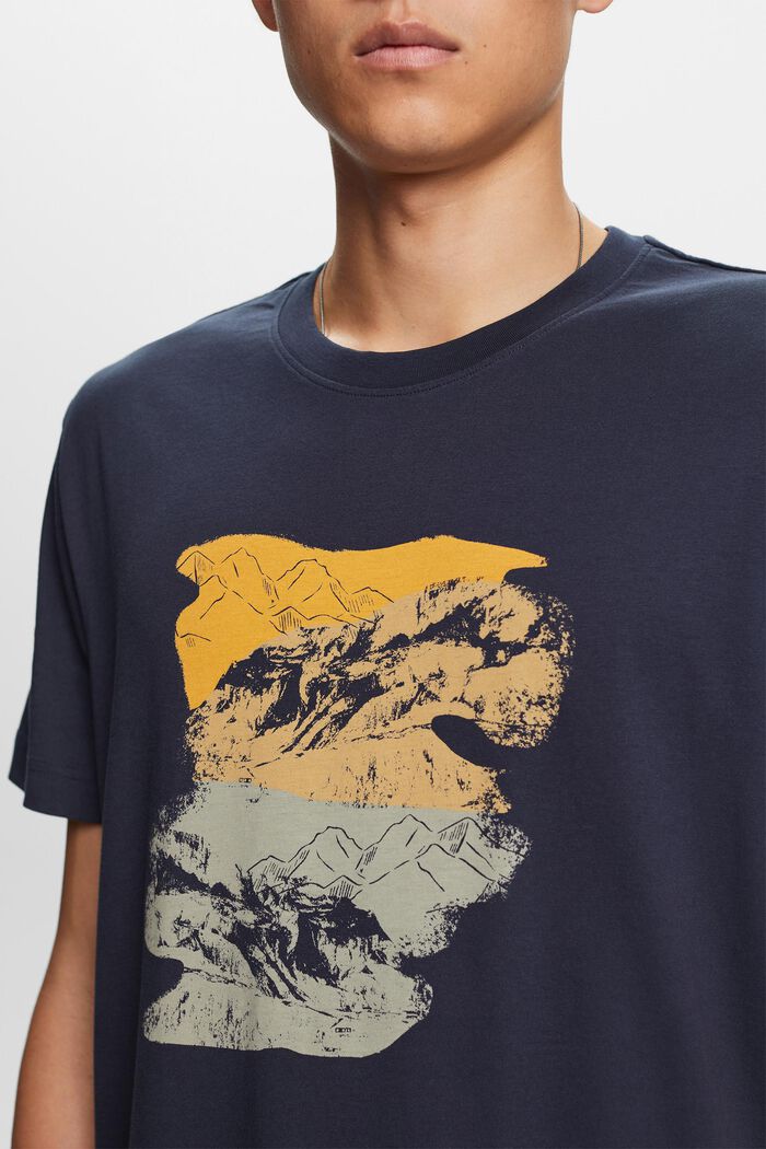Baumwoll-T-Shirt mit Print, PETROL BLUE, detail image number 2