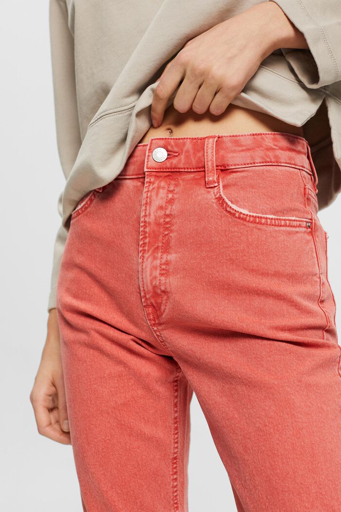 Mom-Fit-Jeans aus Baumwolle, CORAL, detail image number 2