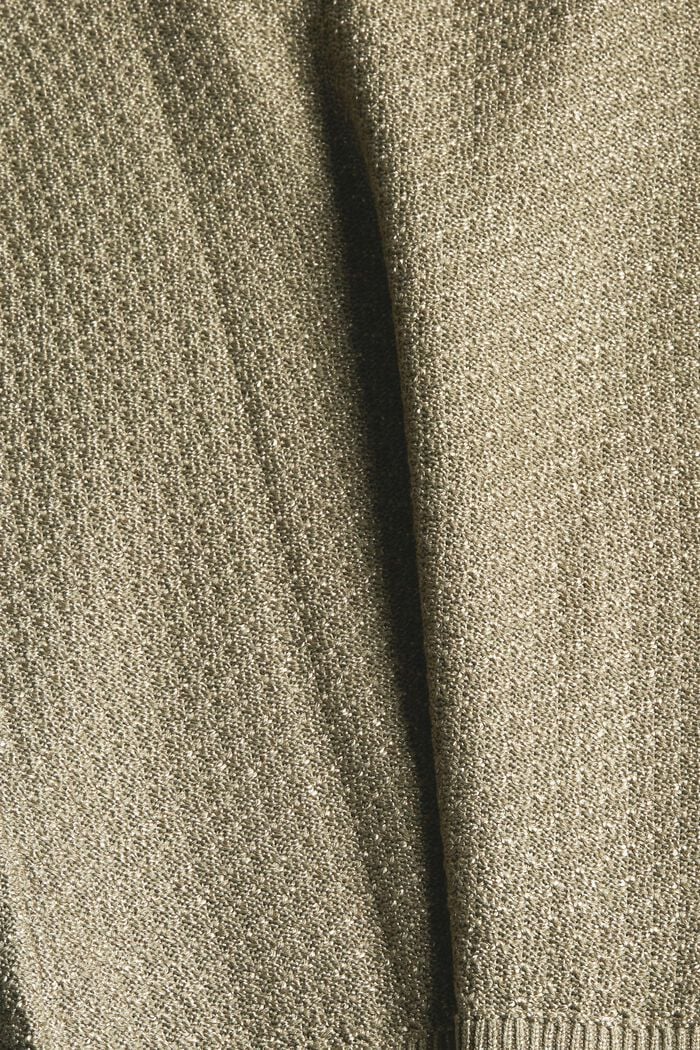 Strukturstrick-Pullover mit Polokragen, KHAKI GREEN, detail image number 4