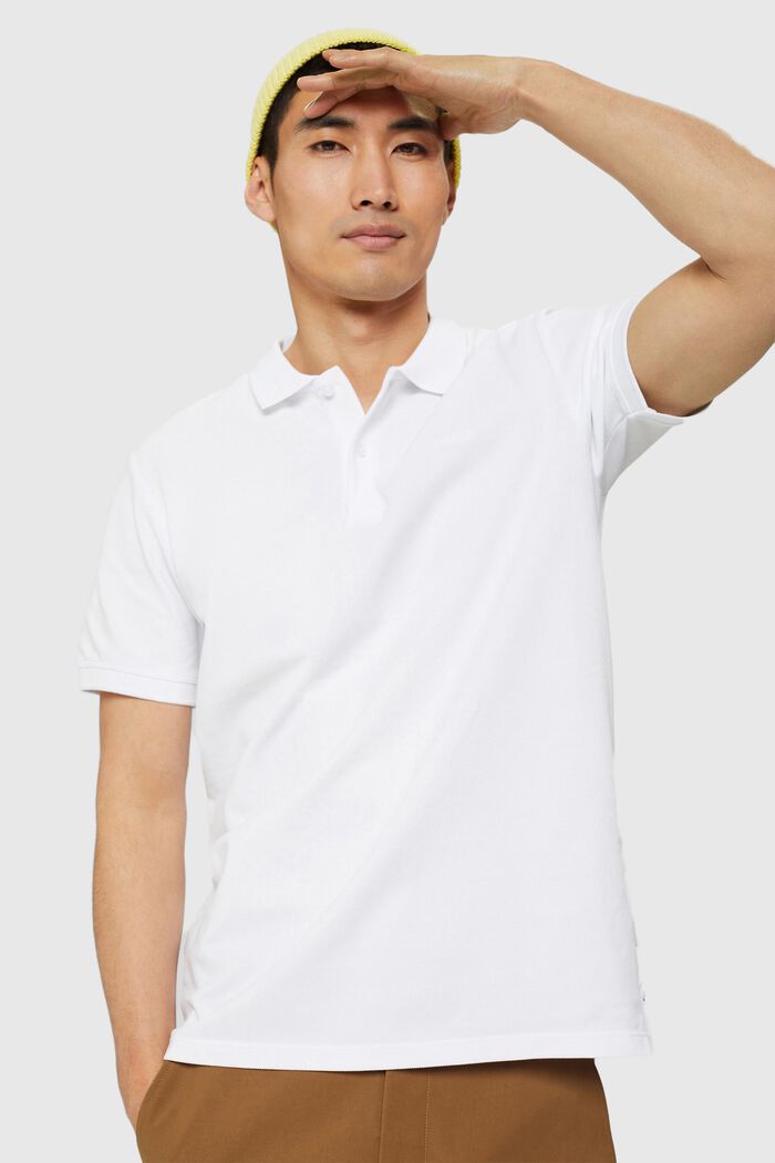 Piqué-Poloshirt aus Pima Baumwolle, WHITE, detail image number 5