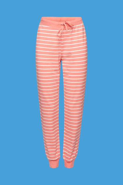 Gestreifte Jersey-Hose, CORAL, overview