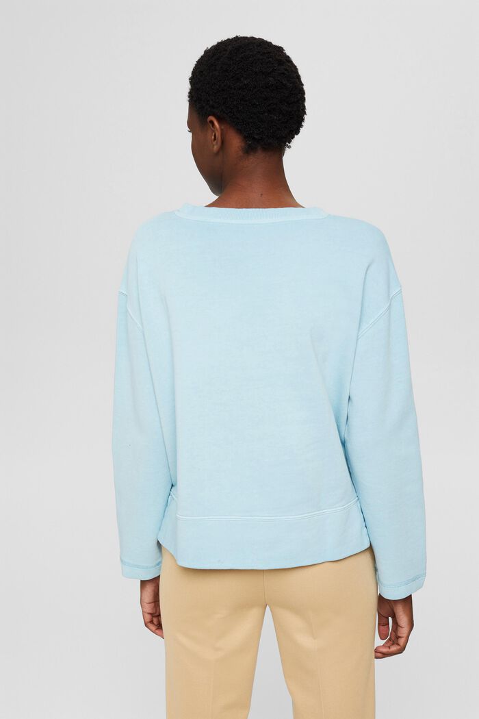Sweatshirt aus reiner Baumwolle, GREY BLUE, detail image number 3