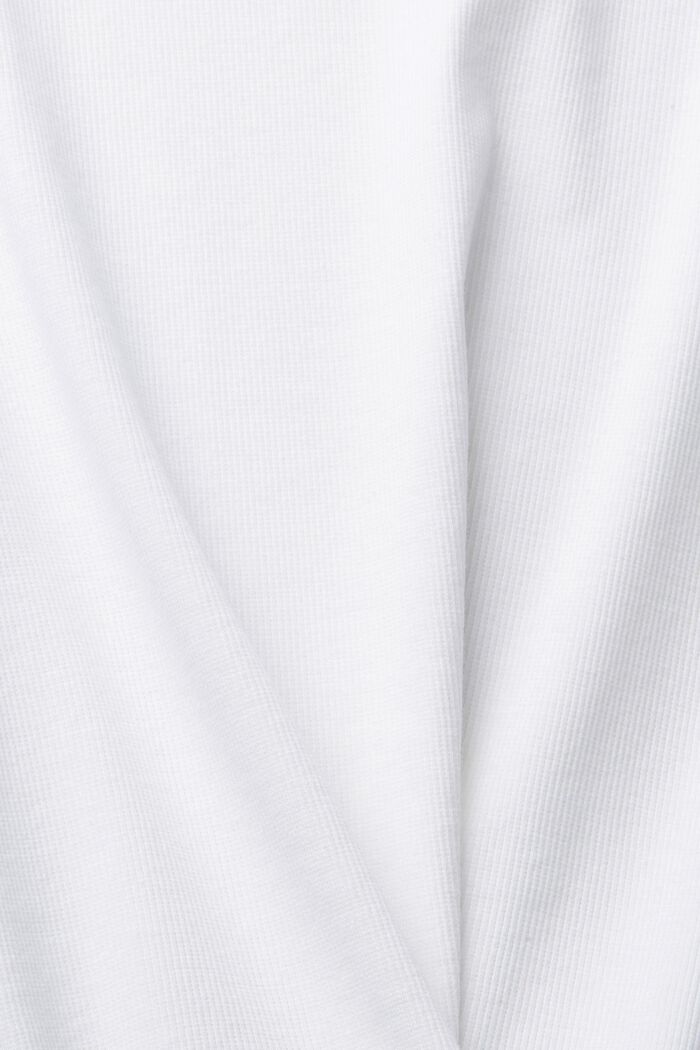 Fein geripptes T-Shirt, Bio-Baumwoll-Mix, WHITE, detail image number 1