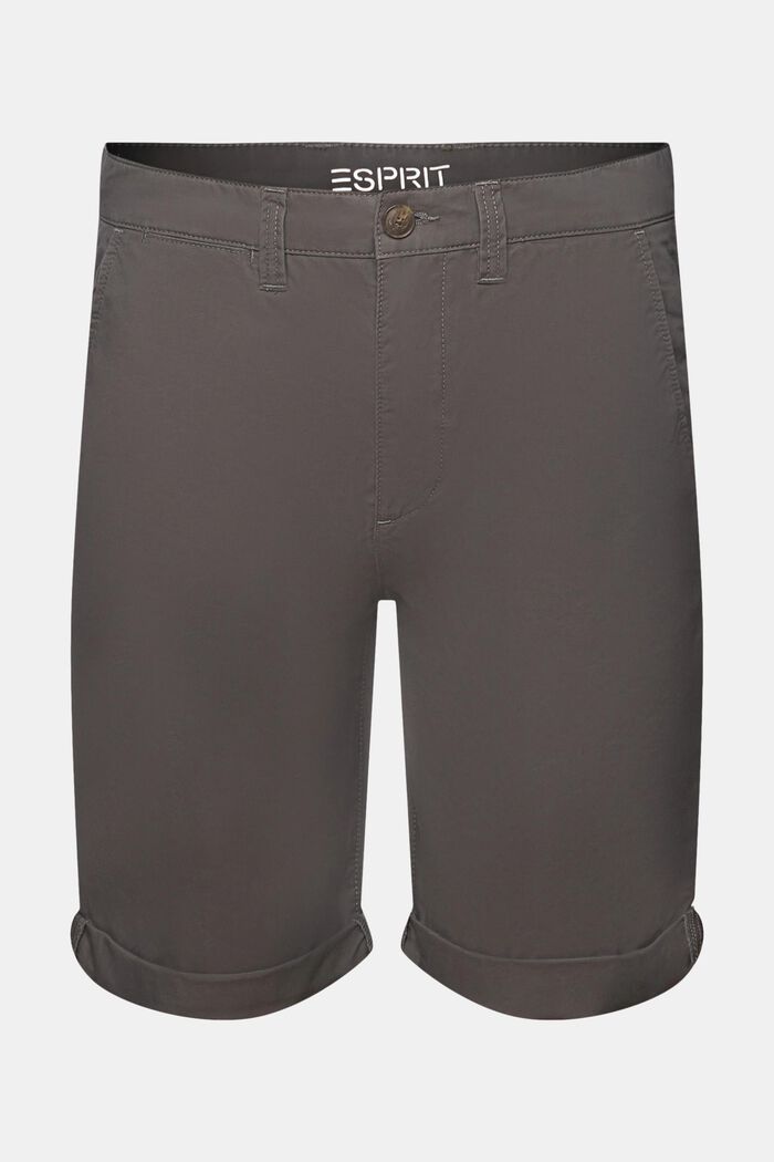 Shorts im Chino-Style aus nachhaltiger Baumwolle, DARK GREY, detail image number 7