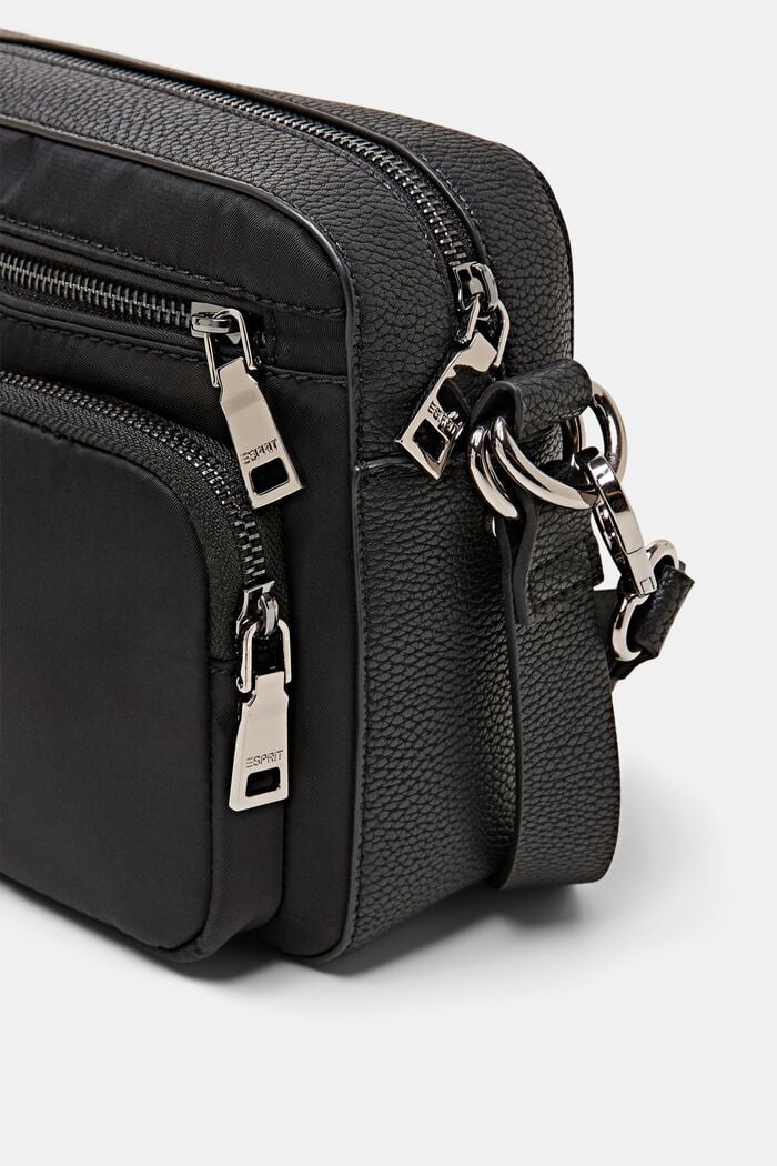 Schultertasche aus Material-Mix, BLACK, detail image number 1