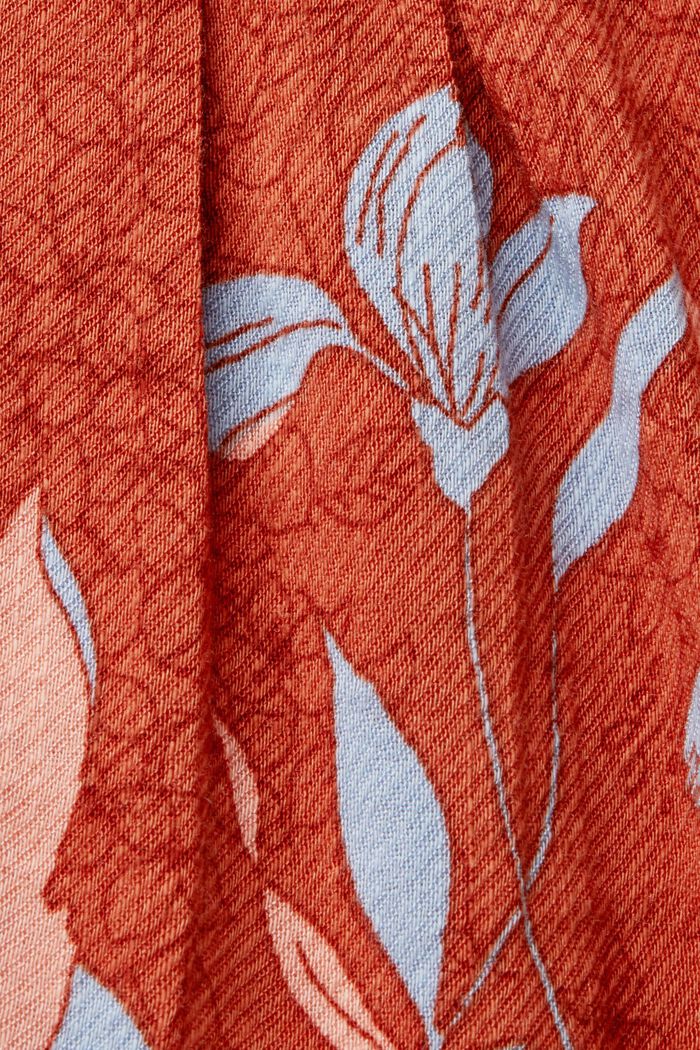 Bluse mit Blumenprint aus Baumwollmix, CORAL ORANGE, detail image number 5