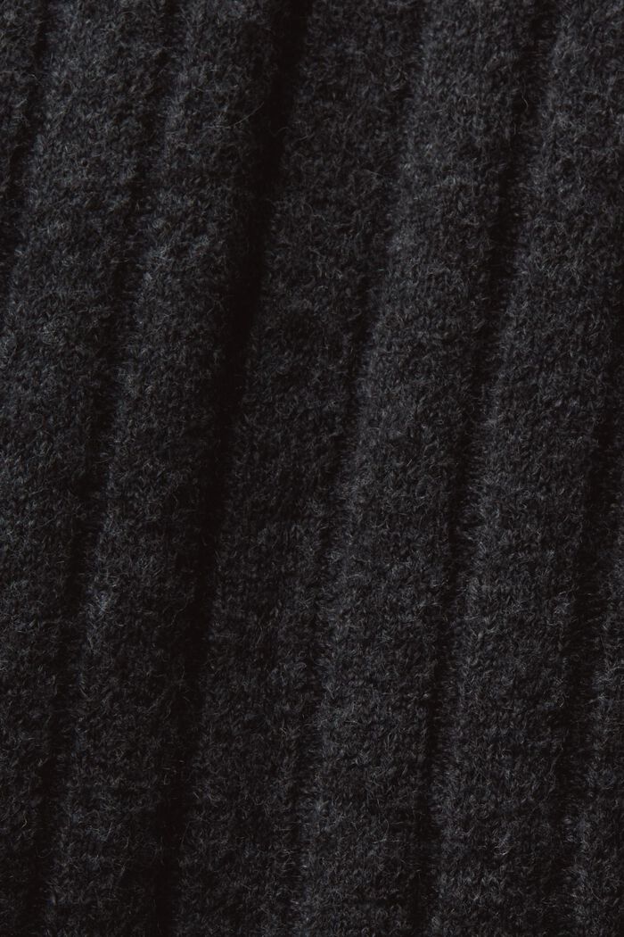 Gerippter Flachstrickpullover, ANTHRACITE, detail image number 5