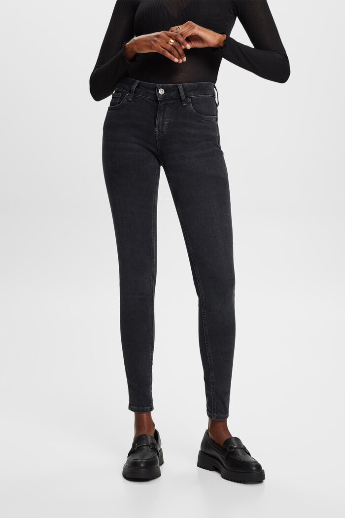 Skinny Jeans mit mittlerer Bundhöhe, BLACK RINSE, detail image number 0