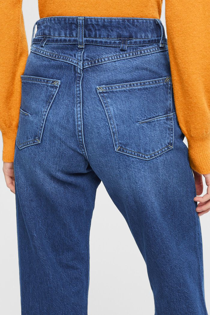 High-Rise-Jeans im Dad Fit mit passendem Gürtel, BLUE MEDIUM WASHED, detail image number 4