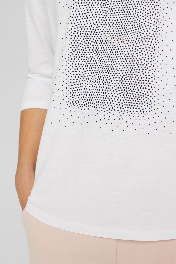 Shirt mit 3/4 Ärmeln und Print, WHITE, detail image number 0