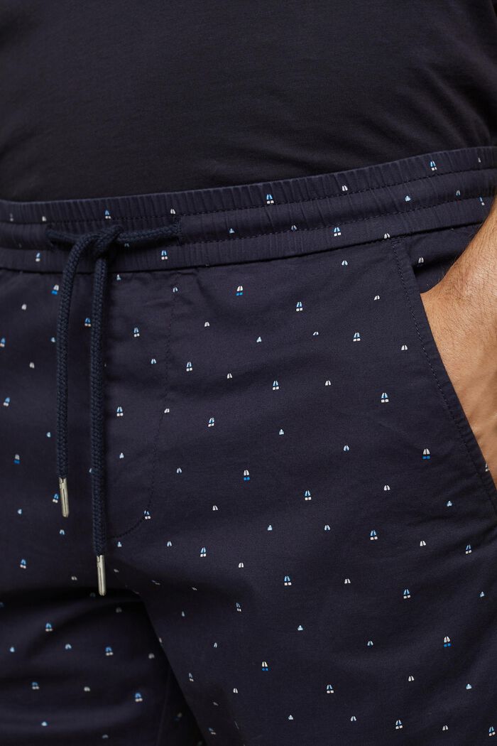 Gemusterte Pull-on-Shorts, Baumwollstretch, NAVY, detail image number 2