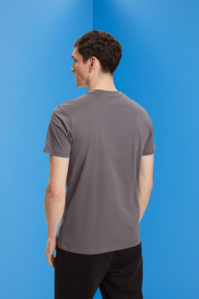 Jersey-T-Shirt mit Rundhalsausschnitt, DARK GREY, detail image number 4