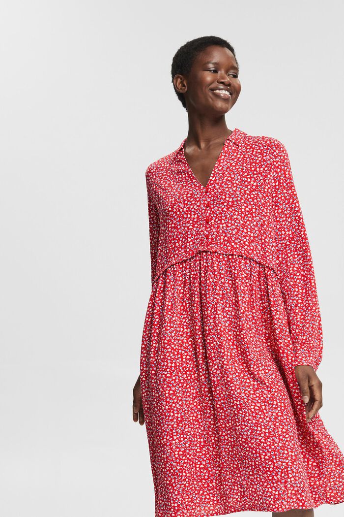 Print-Kleid aus LENZING™ ECOVERO™, RED, detail image number 0