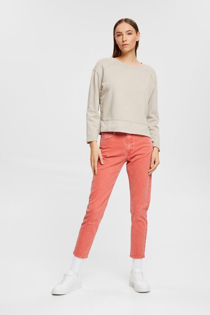 Mom-Fit-Jeans aus Baumwolle, CORAL, detail image number 6