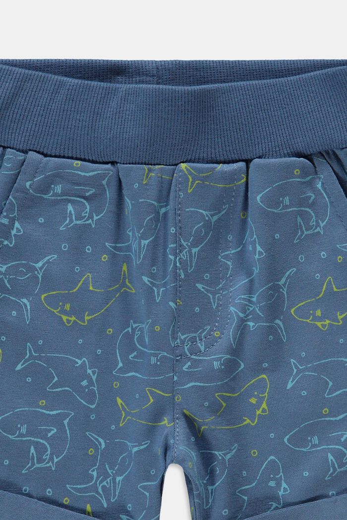 Jersey-Shorts mit Print aus Organic Cotton, GREY BLUE, detail image number 2