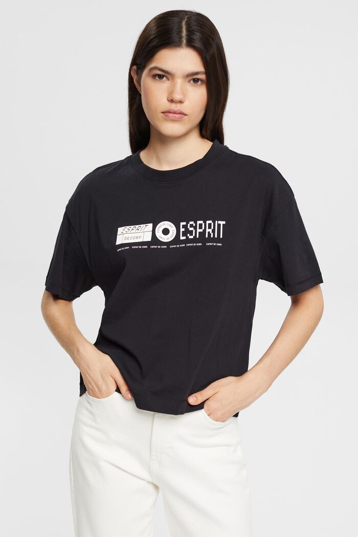 T-Shirt mit Print auf Vorder- und Rückenteil, BLACK, detail image number 2