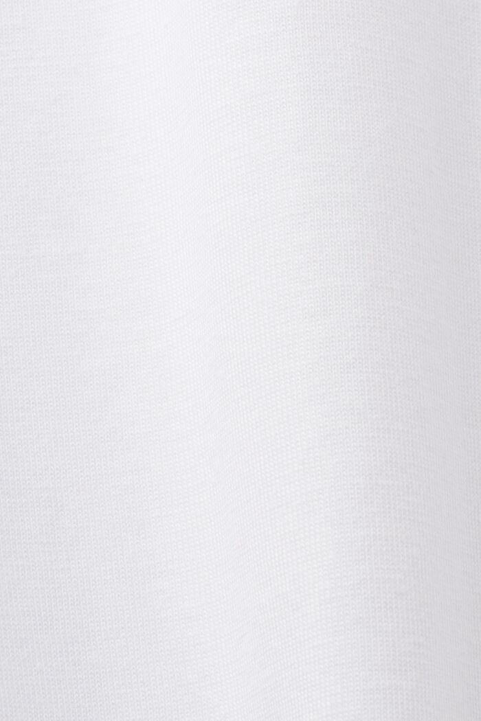 Rundhals-T-Shirt, 100 % Baumwolle, WHITE, detail image number 5